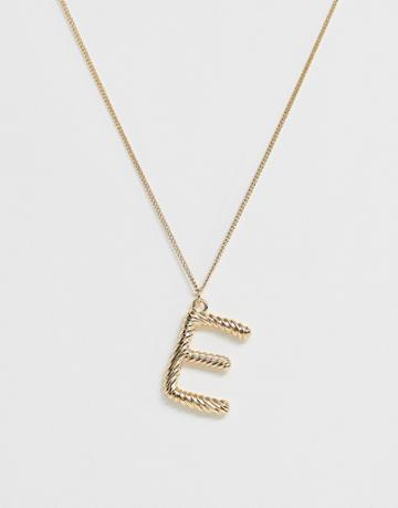Pieces Chunky Gold 'e' Initial Necklace - Gold