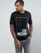 Love Moschino T-shirt In Black With Box Logo - Black
