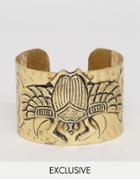 Reclaimed Vintage Inspired Beetle Cuff - Gold