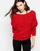 Pussycat London Sweater In Glitter Fabric - Red
