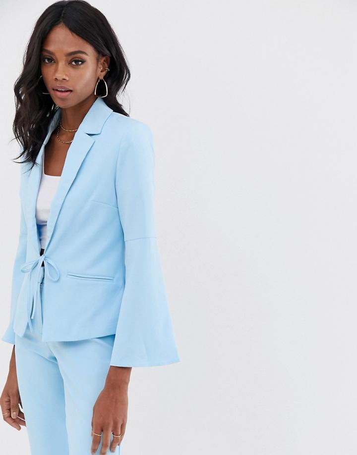 Unique21 Frill Sleeve Blazer - Blue
