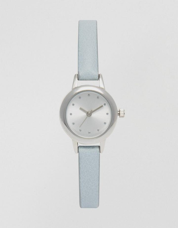 Asos Skinny Strap Mini Dial Watch - Gray