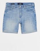 Hollister Clean Denim Shorts In Light Wash-blues