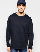 Selected Homme Sweatshirt With Cuff Zip Detail - Black