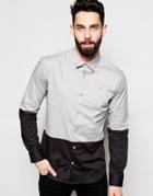 Farah Shirt With Color Block Slim Fit - Coal