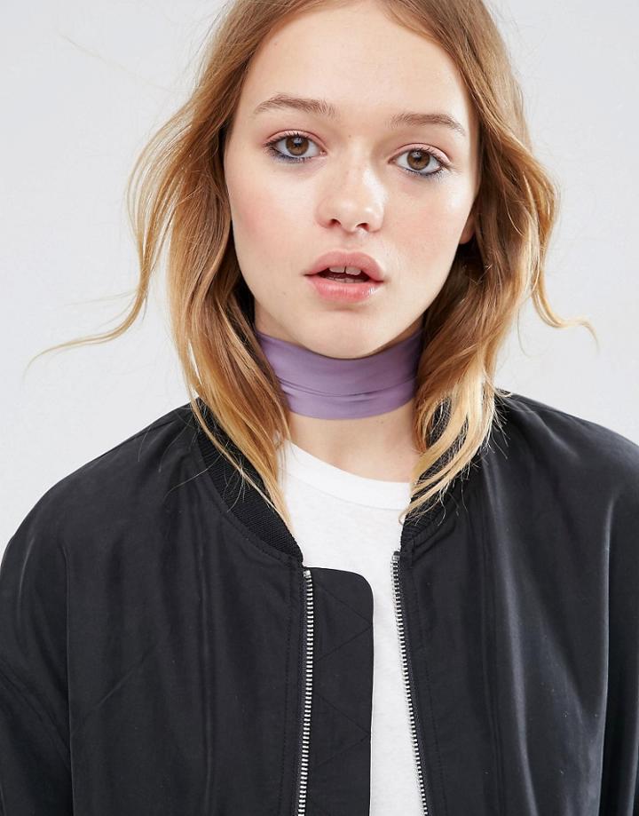 Asos Choker Neck Tie & Headscarf - Lilac