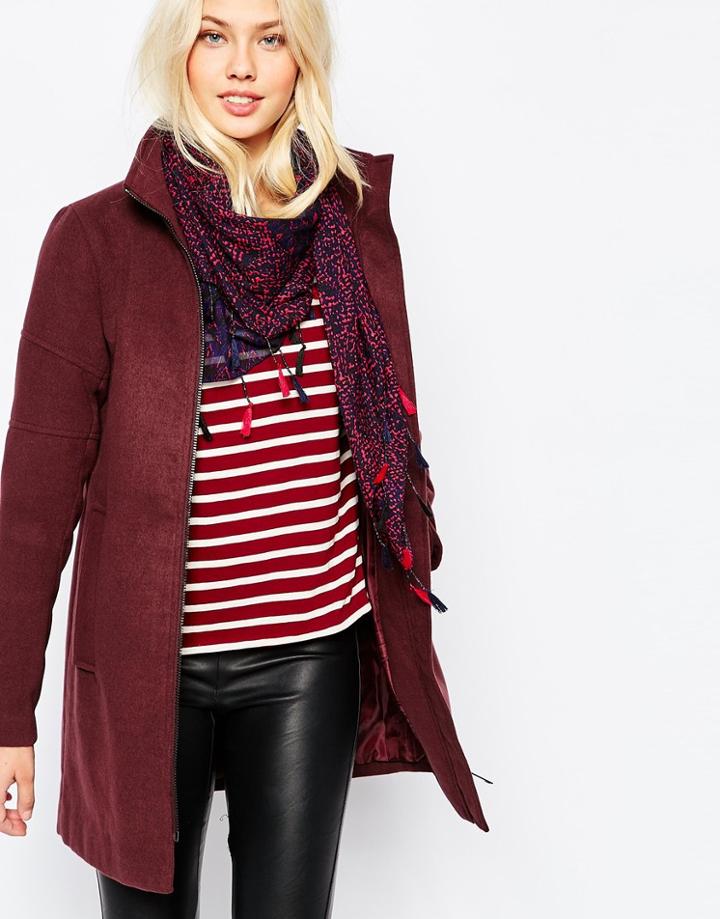 J.d.y Biker Zip Detail Coat - Fudge