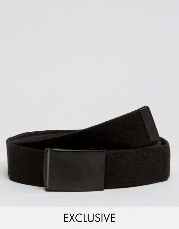 Reclaimed Vintage Woven Clip Belt Black - Black