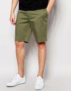 Asos Skinny Mid Length Shorts In Light Khaki - Light Khaki
