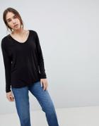 Asos Design Forever T-shirt With Long Sleeve - Black