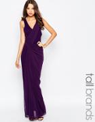 Studio 75 Tall Manna Maxi Dress With Wrap Front And Strappy Back - Purple