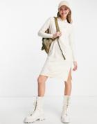 Vero Moda Soft Knit Mini Polo Dress In Cream-white