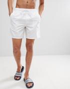 Asos Swim Shorts In White In Mid Length - White
