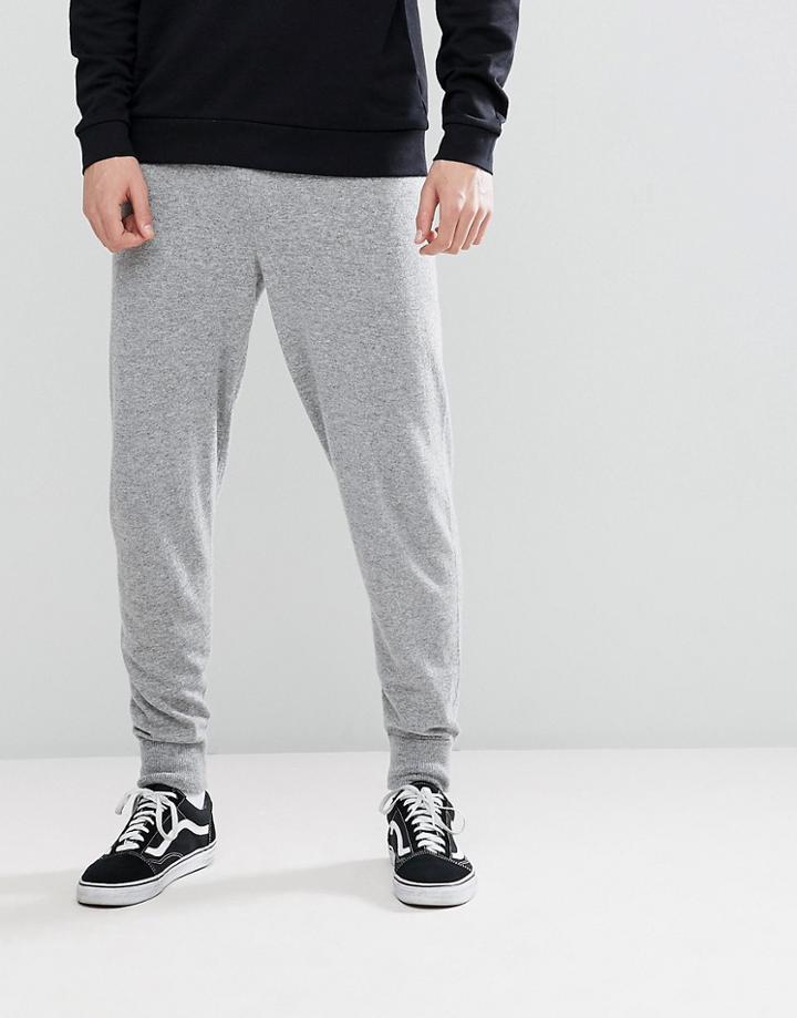 Asos Cashmere Mix Joggers In Light Gray - Gray