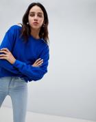 Weekday Huge Cropped Sweatshirt - Blue