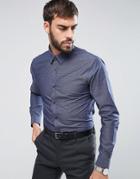 New Look Regular Fit Shirt With Dot Print In Navy - Navy