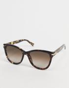 Marc Jacobs Round Sunglasses In Black-brown