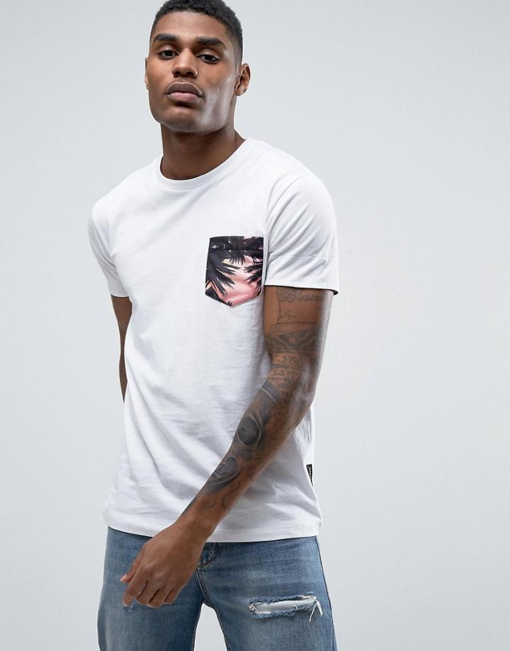 Criminal Damage Hawaiian Chest Pocket T-shirt - White