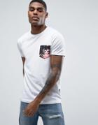 Criminal Damage Hawaiian Chest Pocket T-shirt - White