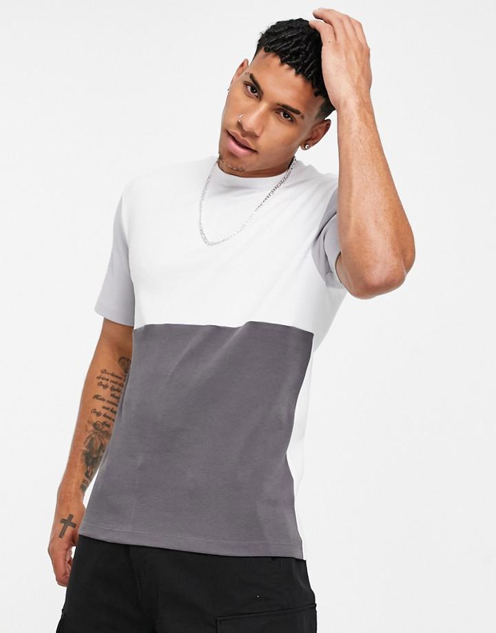 River Island Slim Fit City Block T-shirt In White