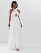 Asos Edition Cross Front Wedding Dress-white