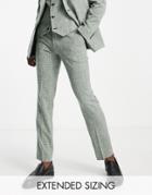 Asos Design Slim Suit Pants In Pine Green Crosshatch
