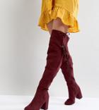 New Look Tassel Over The Knee Boot-red