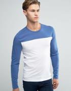 Abercrombie & Fitch Slim Fit Long Sleeve Top With Contrast Panel & Sleeves In White - White