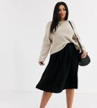 Asos Design Curve Midi Skirt With Box Pleats