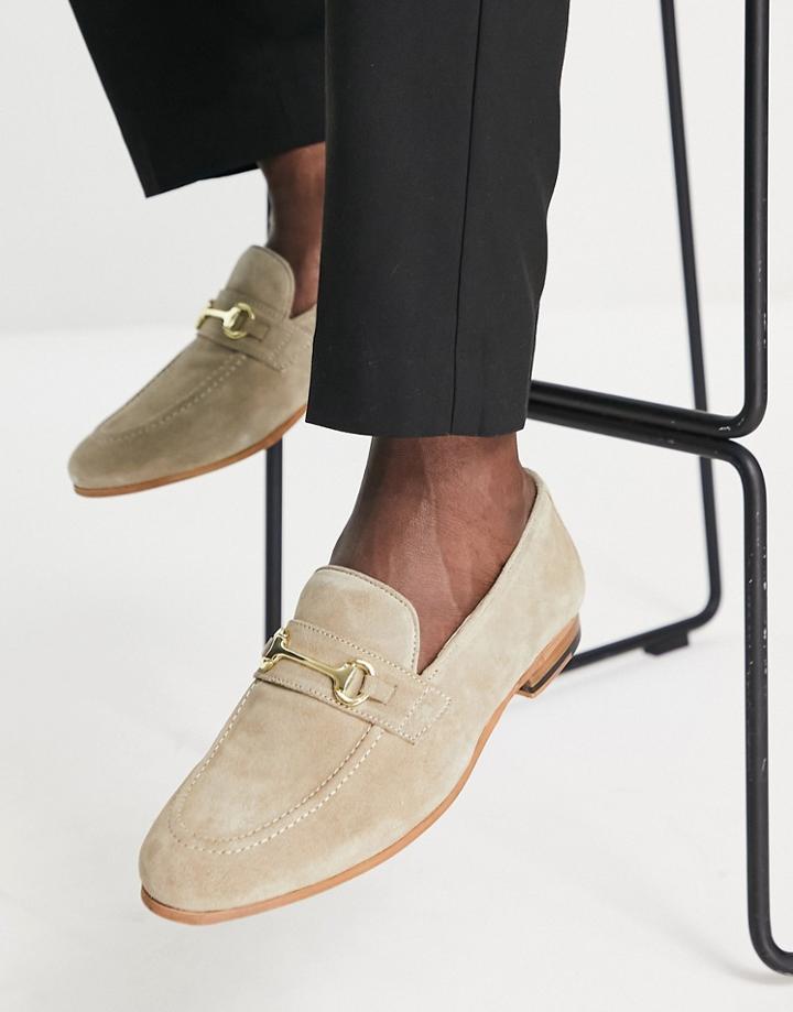 Walk London Terry Snaffle Loafers In Beige Suede-neutral