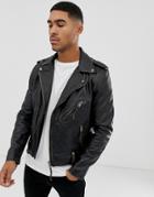 Bolongaro Trevor Biker Leather Jacket In Antique Finish