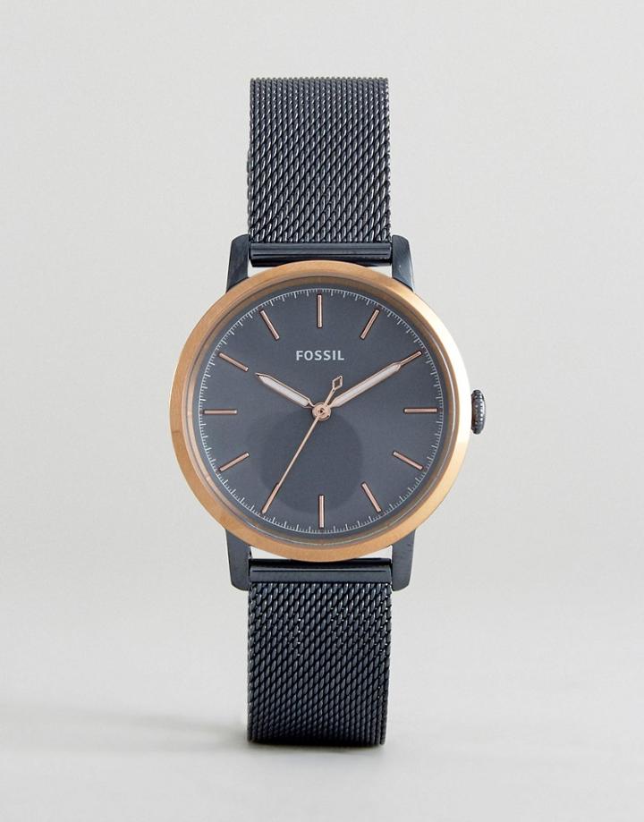 Fossil Es4312 Neely Mesh Watch In Blue - Blue