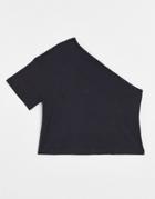 Noisy May One Shoulder T-shirt In Black