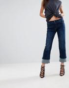 G-star Lanc Kick Crop Flare Jean With Seam Detail - Blue