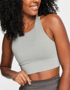Gilly Hicks Go Seamless Round Neck Crop Top In Gray