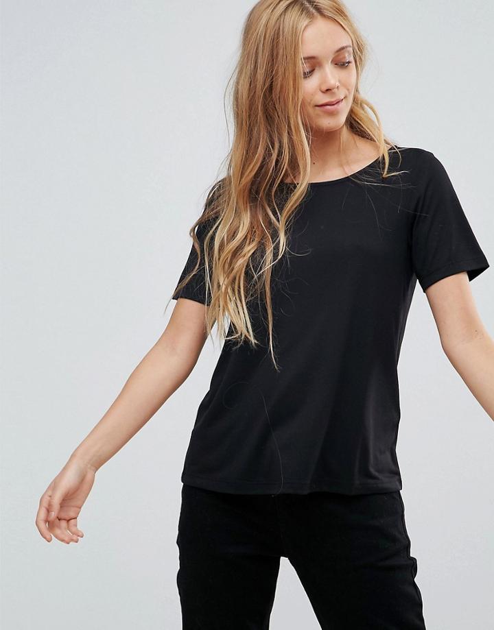 Jdy Kimmie Lace Back T-shirt - Black