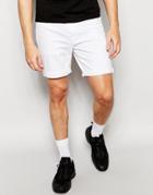 Asos Denim Shorts In Slim White - White