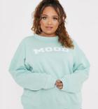 In The Style Plus X Gemma Collins Motif Sweatshirt In Khaki-green