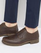 Red Tape Brogues In Brown Milled Leather - Brown