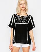 Brave Soul Crinkle Top - Black