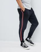 Pull & Bear Joggers With Side Stripe In Black - Black