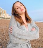 Asos Design Tall Edge-to-edge Cardi In Gray Marl-grey