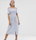 Urban Bliss Off The Shoulder Midi Dress-blue