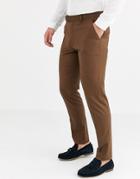 Asos Design Slim Suit Pants In Tobacco-tan