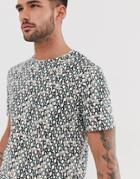River Island T-shirt With Monogram In Ecru