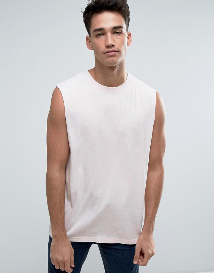 D-struct Acid Wash Raw Arm Tank - Pink