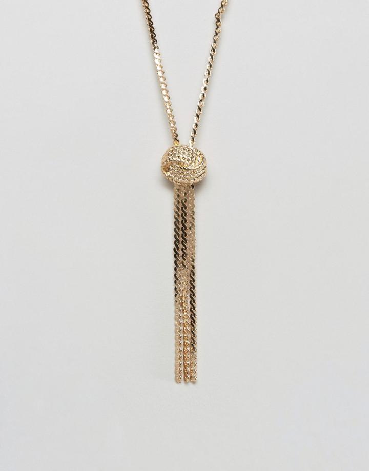 Asos Knot Chain Necklace - Gold