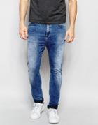 Replay Hyperfree Ma947 Slim Tapered Low Crotch Jeans Superstretch In Acid Blue - Acid Blue