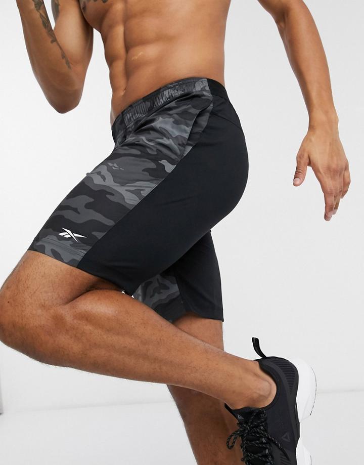Reebok Training Camo Shorts In Black