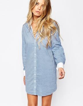 Noisy May Striped Shirt Dress